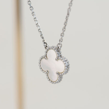 Pomuse CLOVER  15MM WHITE MOTHER-OF-PEARL SILVER