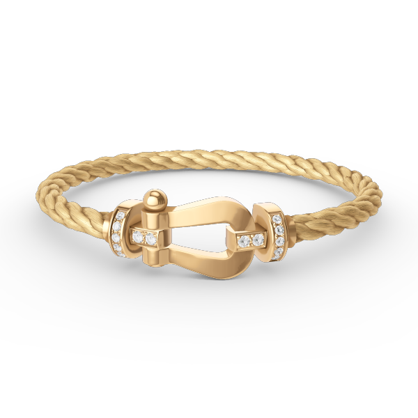 Pomuse FORCE LARGE HORSESHOE HALF DIAMOND BRACELET GOLD