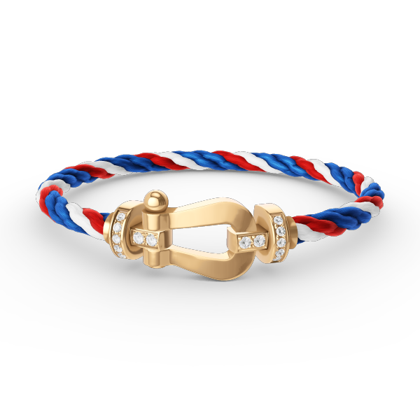Pomuse FORCE LARGE HORSESHOE HALF DIAMOND BRACELET GOLD