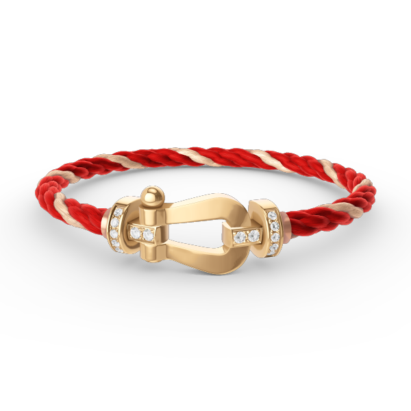 Pomuse FORCE LARGE HORSESHOE HALF DIAMOND BRACELET GOLD