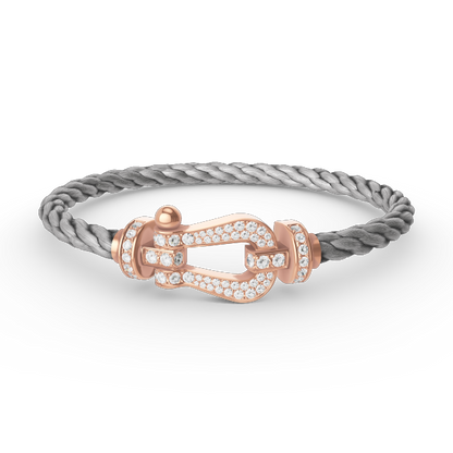 Pomuse FORCE LARGE HORSESHOE FULL DIAMOND BRACELET ROSE GOLD