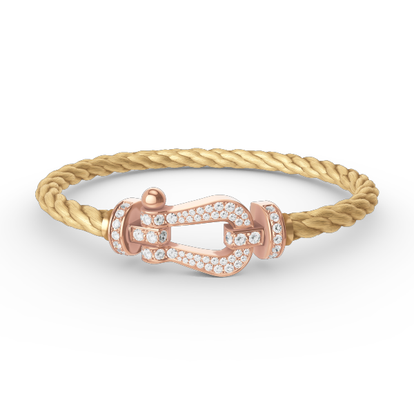 Pomuse FORCE LARGE HORSESHOE FULL DIAMOND BRACELET ROSE GOLD