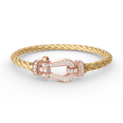 Pomuse FORCE LARGE HORSESHOE FULL DIAMOND BRACELET ROSE GOLD