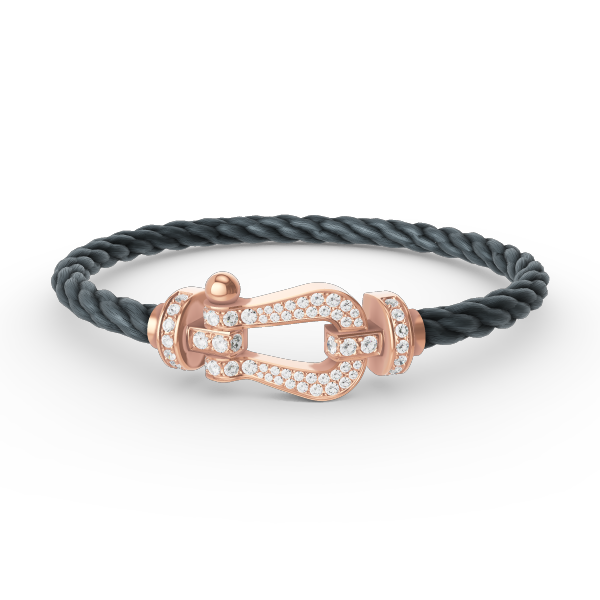 Pomuse FORCE LARGE HORSESHOE FULL DIAMOND BRACELET ROSE GOLD