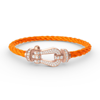 Pomuse FORCE LARGE HORSESHOE FULL DIAMOND BRACELET ROSE GOLD