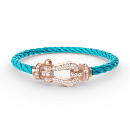 Pomuse FORCE LARGE HORSESHOE FULL DIAMOND BRACELET ROSE GOLD