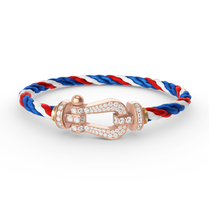 Pomuse FORCE LARGE HORSESHOE FULL DIAMOND BRACELET ROSE GOLD