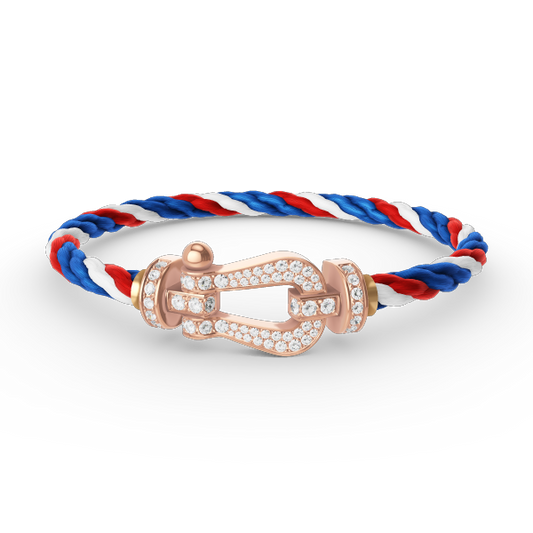 Pomuse FORCE LARGE HORSESHOE FULL DIAMOND BRACELET ROSE GOLD