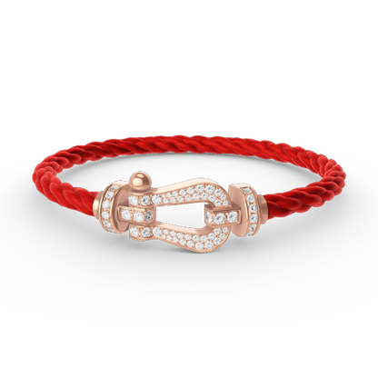 Pomuse FORCE LARGE HORSESHOE FULL DIAMOND BRACELET ROSE GOLD