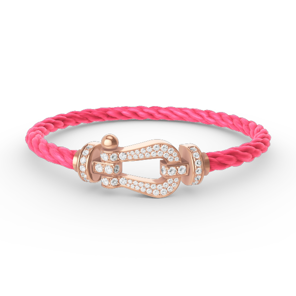Pomuse FORCE LARGE HORSESHOE FULL DIAMOND BRACELET ROSE GOLD