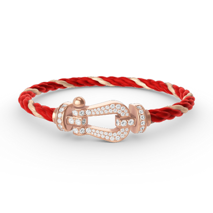 Pomuse FORCE LARGE HORSESHOE FULL DIAMOND BRACELET ROSE GOLD