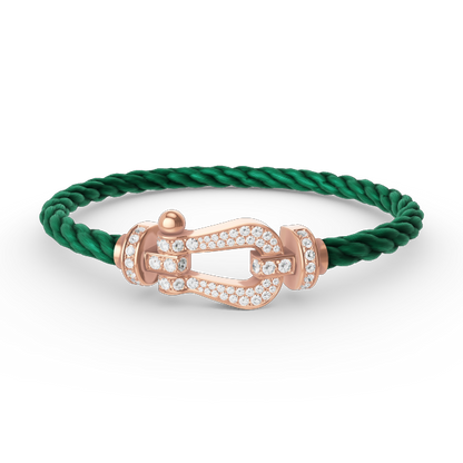 Pomuse FORCE LARGE HORSESHOE FULL DIAMOND BRACELET ROSE GOLD