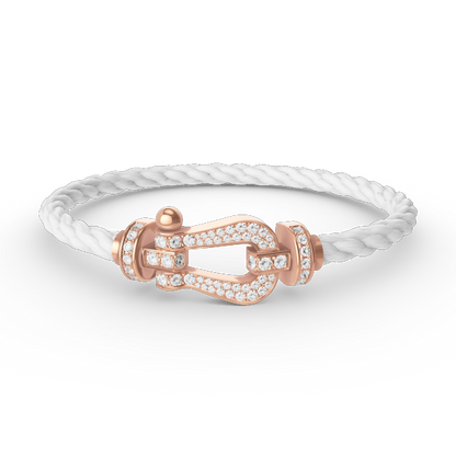 Pomuse FORCE LARGE HORSESHOE FULL DIAMOND BRACELET ROSE GOLD