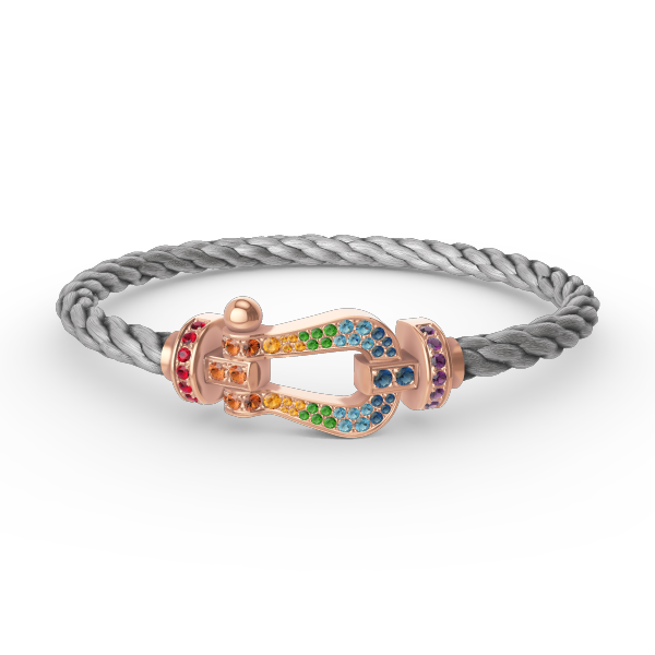 Pomuse FORCE LARGE HORSESHOE  COLORED DIAMOND BRACELET ROSE GOLD