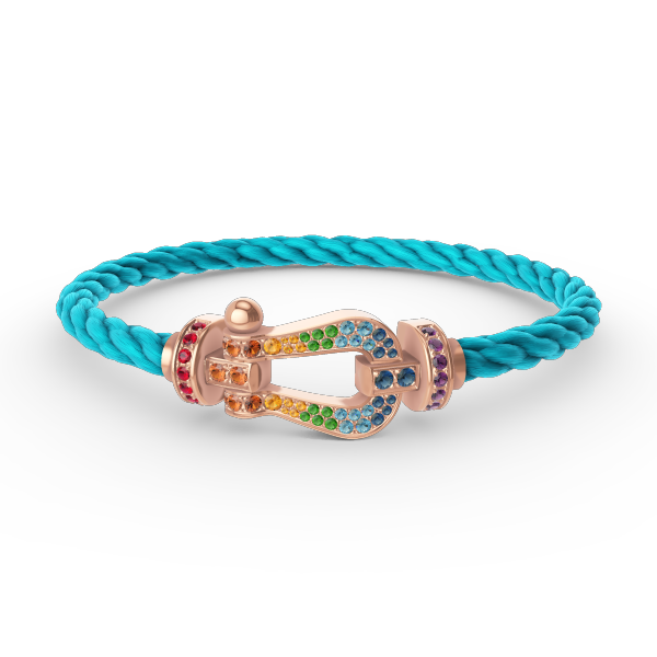 Pomuse FORCE LARGE HORSESHOE  COLORED DIAMOND BRACELET ROSE GOLD