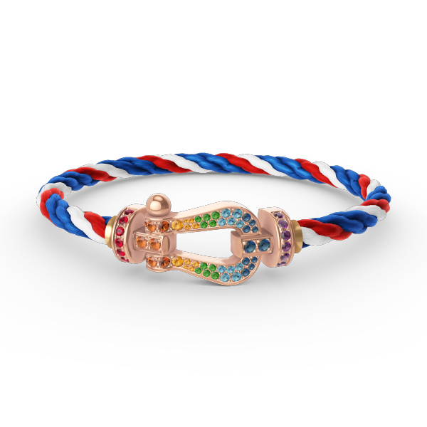 Pomuse FORCE LARGE HORSESHOE  COLORED DIAMOND BRACELET ROSE GOLD