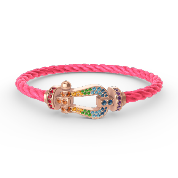 Pomuse FORCE LARGE HORSESHOE  COLORED DIAMOND BRACELET ROSE GOLD