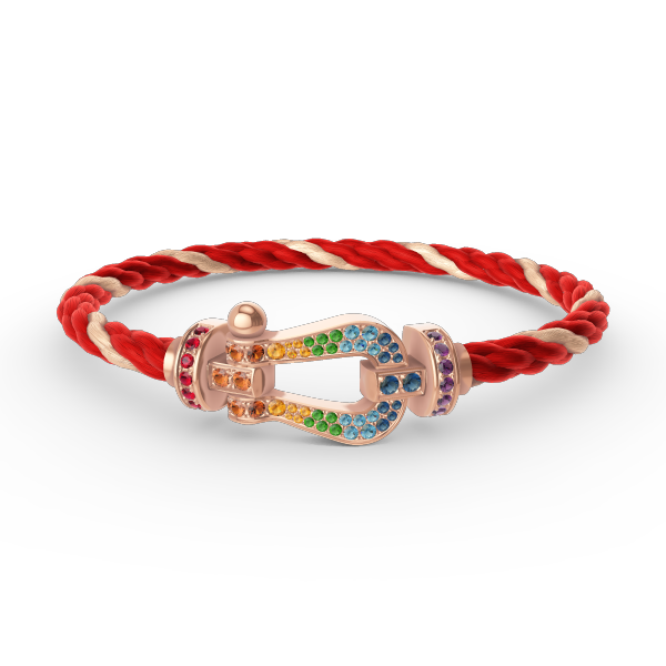 Pomuse FORCE LARGE HORSESHOE  COLORED DIAMOND BRACELET ROSE GOLD