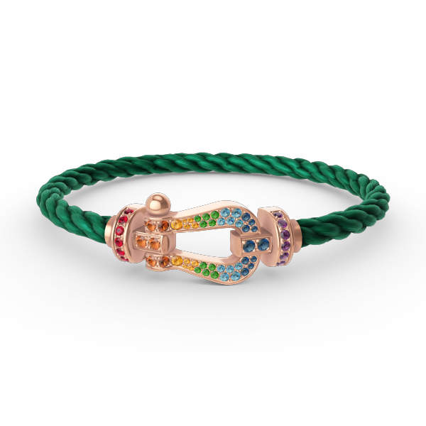 Pomuse FORCE LARGE HORSESHOE  COLORED DIAMOND BRACELET ROSE GOLD