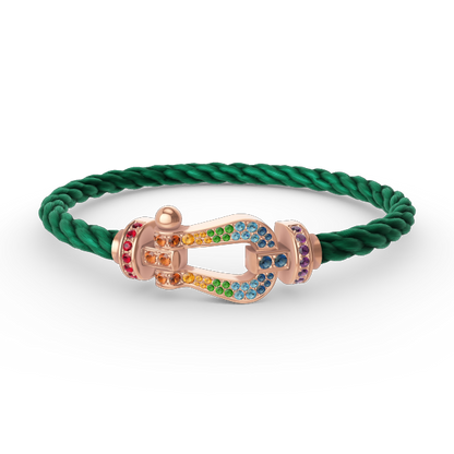 Pomuse FORCE LARGE HORSESHOE  COLORED DIAMOND BRACELET ROSE GOLD