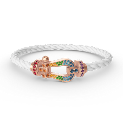 Pomuse FORCE LARGE HORSESHOE  COLORED DIAMOND BRACELET ROSE GOLD