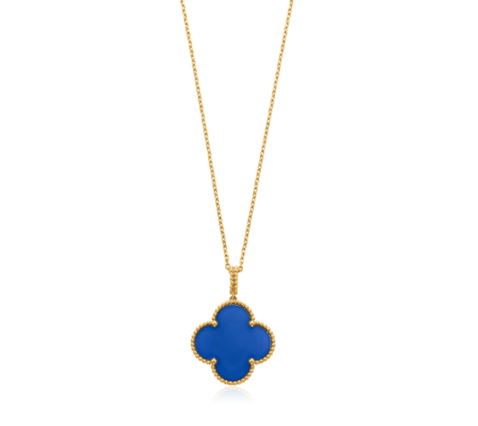 Pomuse CLOVER 25MM NECKLACE TURQUOISE ROSE GOLD