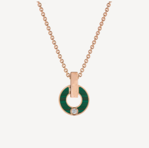 Pomuse GARI NECKLACE PINK GOLD MALACHITE