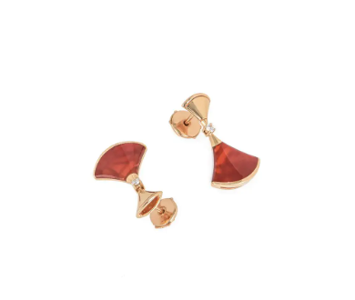 Pomuse DREAM Carnelian PINK GOLD EARRINGS