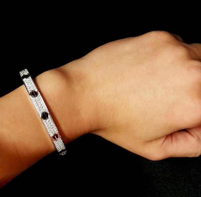 Pomuse LOVE BRACELET 6.1MM DIAMOND-PAVED CERAMIC