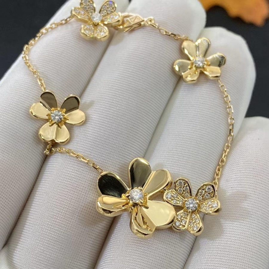Pomuse FRIVOLE GOLD 5 FLOWERS BRACELET