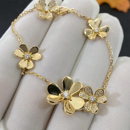 Pomuse FRIVOLE GOLD 5 FLOWERS BRACELET