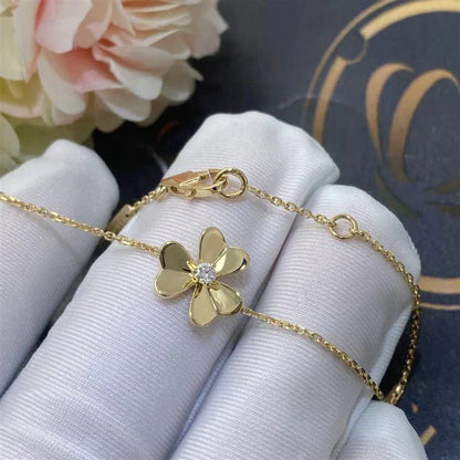 Pomuse FRIVOLE GOLD FLOWER PINK MALACHITE BRACELET