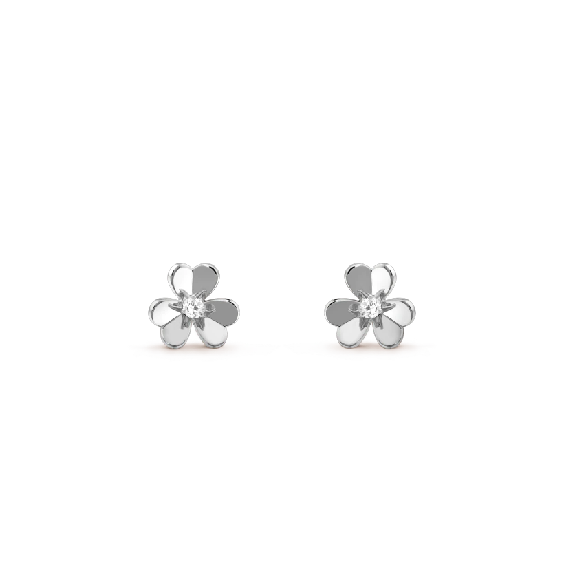 Pomuse FRIVOLE MINI SILVER FLOWER EARRINGS
