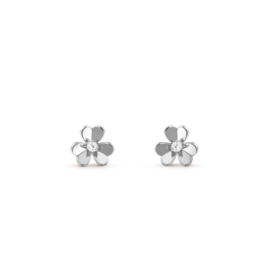 Pomuse FRIVOLE MINI SILVER FLOWER EARRINGS