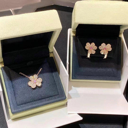 Pomuse FRIVOLE ROSE GOLD FLOWER DIAMOND NECKLACE