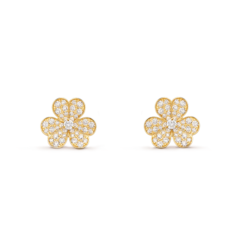 Pomuse FRIVOLE GOLD FLOWER DIAMOND EARRINGS