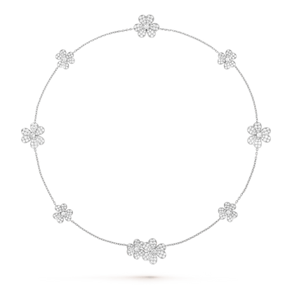 Pomuse FRIVOLE SILVER 9 FLOWERS NECKLACE
