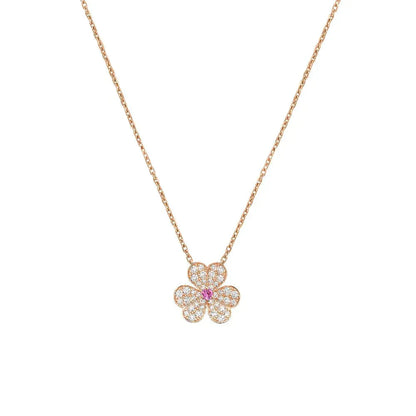 Pomuse FRIVOLE ROSE GOLD FLOWER DIAMOND NECKLACE