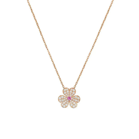 Pomuse FRIVOLE ROSE GOLD FLOWER DIAMOND NECKLACE