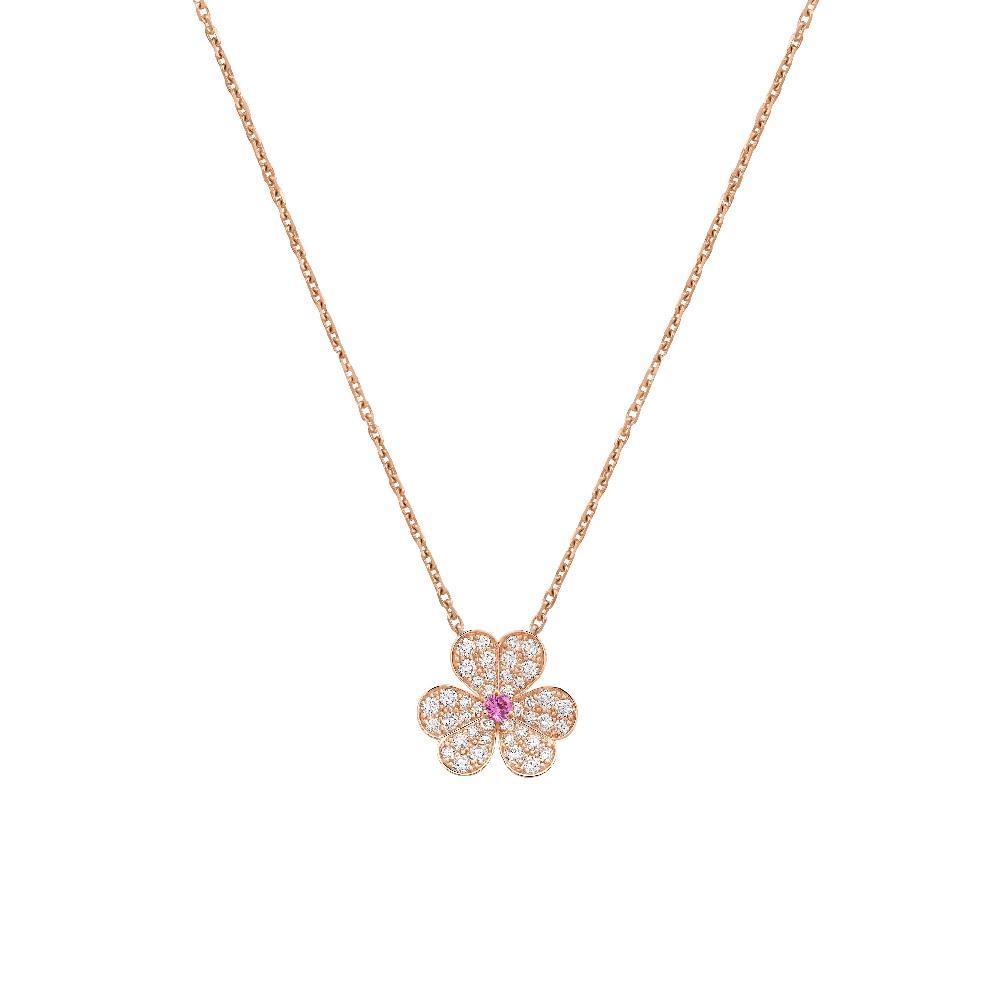 Pomuse FRIVOLE ROSE GOLD FLOWER DIAMOND NECKLACE