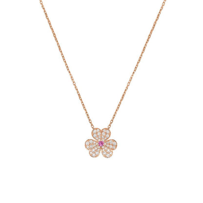 Pomuse FRIVOLE ROSE GOLD FLOWER DIAMOND NECKLACE