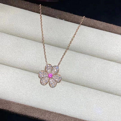 Pomuse FRIVOLE ROSE GOLD FLOWER DIAMOND NECKLACE