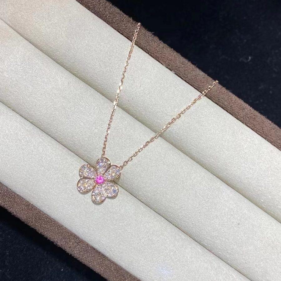 Pomuse FRIVOLE ROSE GOLD FLOWER DIAMOND NECKLACE