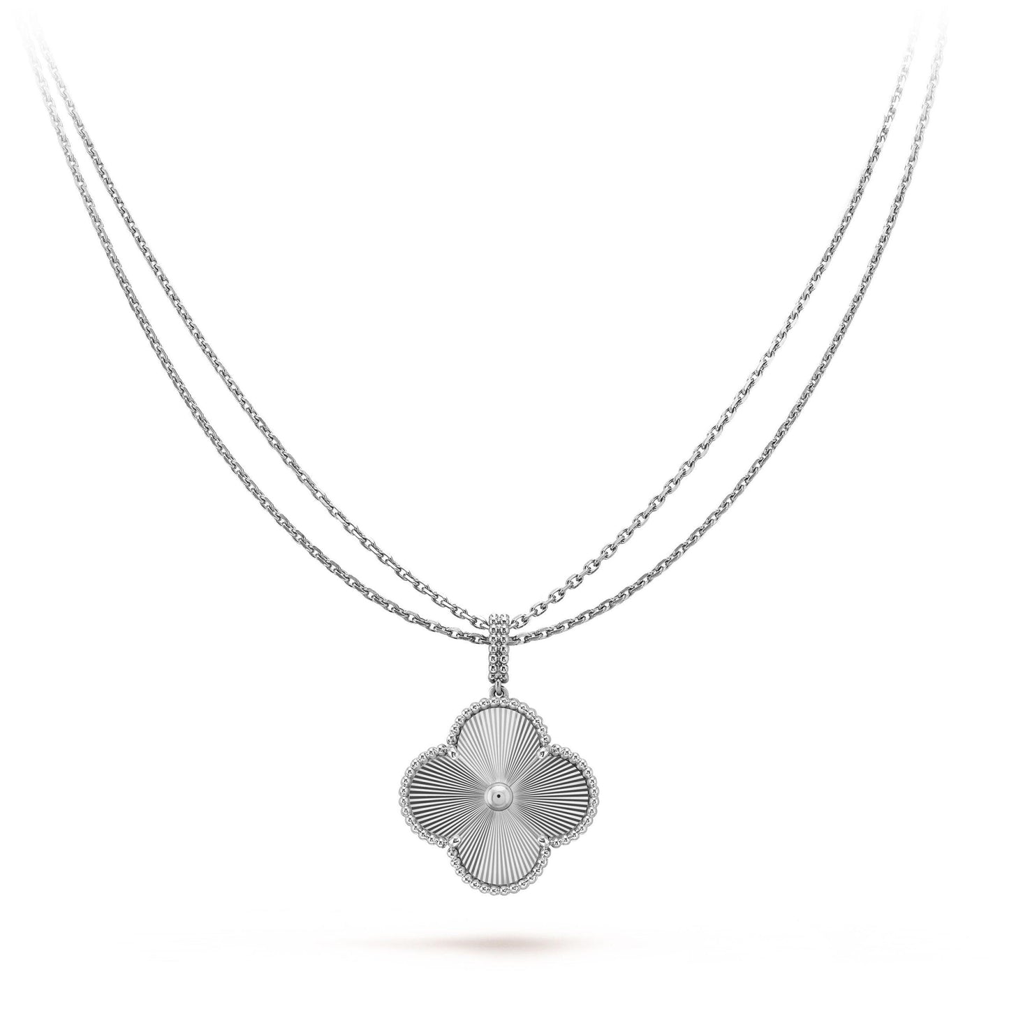 Pomuse CLOVER 25MM SILVER BIG CLOVER NECKLACE