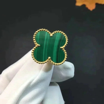 Pomuse CLOVER MALACHITE RING