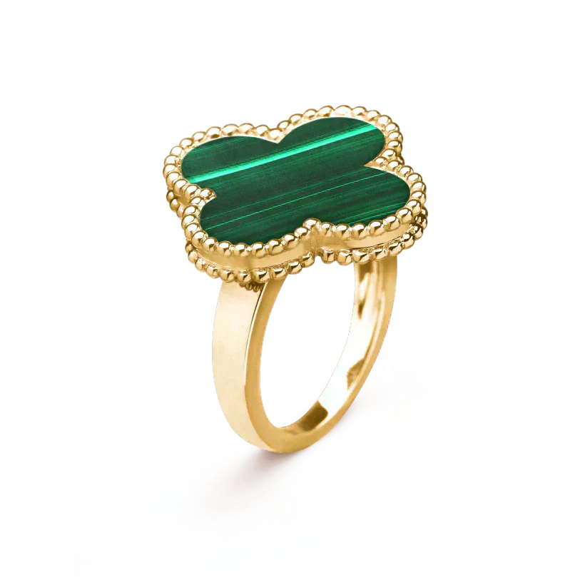 Pomuse CLOVER MALACHITE RING