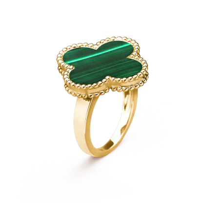 Pomuse CLOVER MALACHITE RING