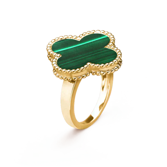 Pomuse CLOVER MALACHITE RING