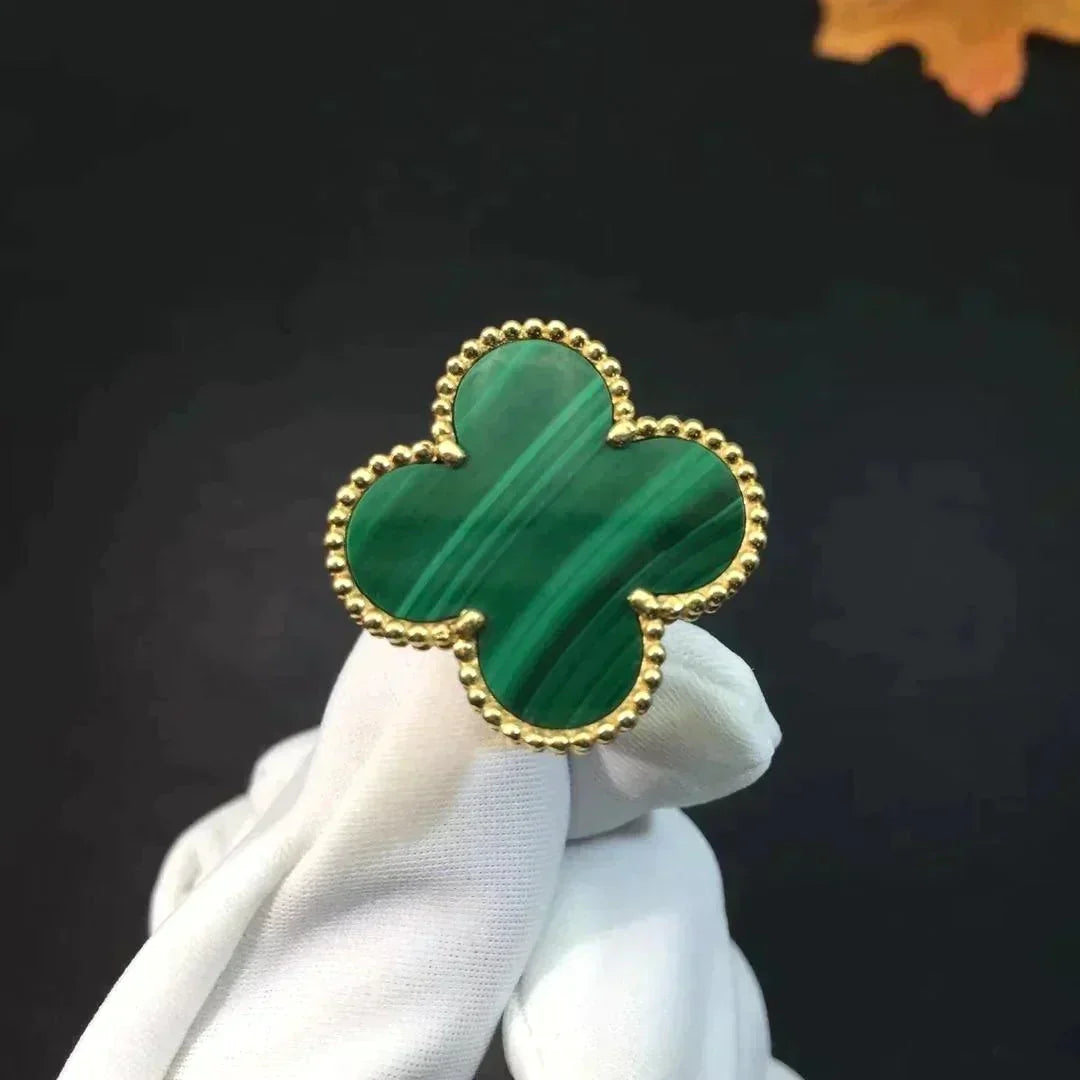 Pomuse CLOVER MALACHITE RING