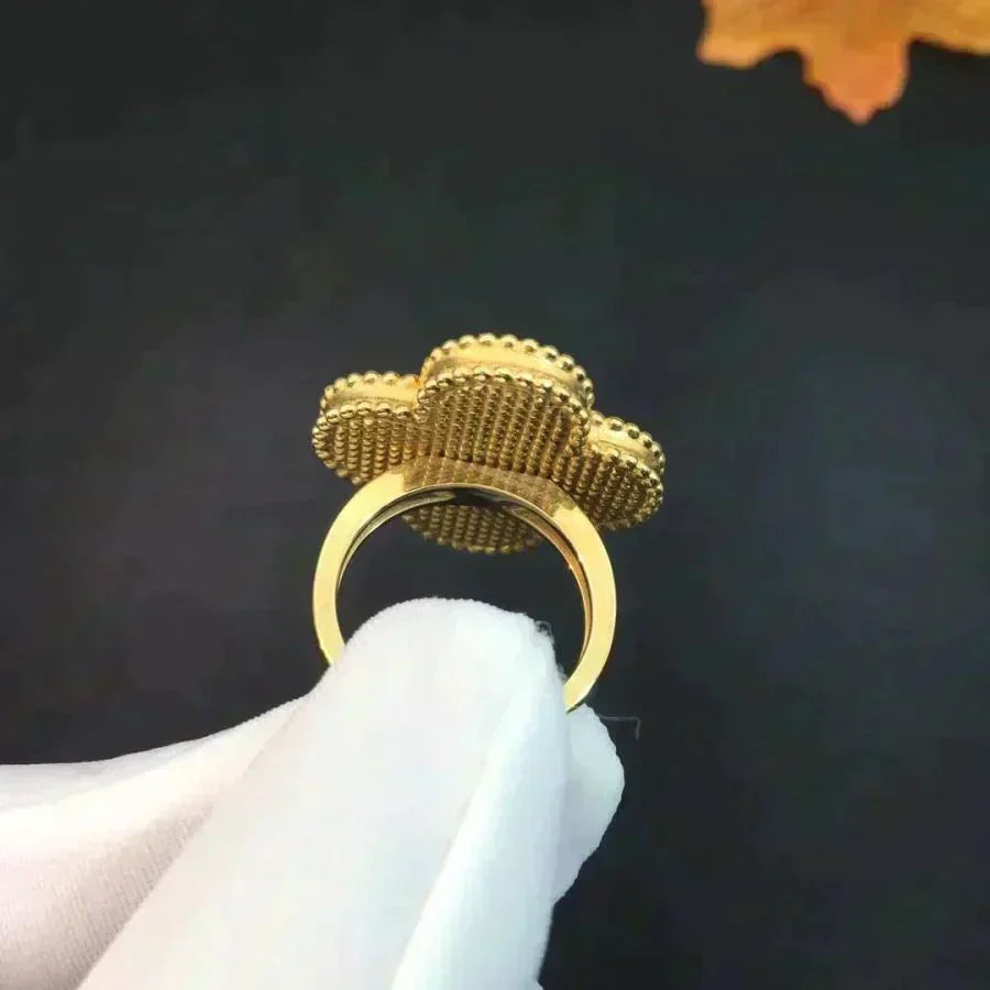 Pomuse CLOVER MALACHITE RING